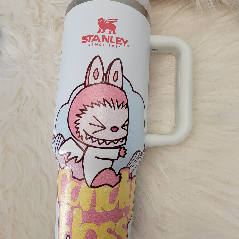 Stanley White and Pink "CANDY FLOSS" Labubu 40oz